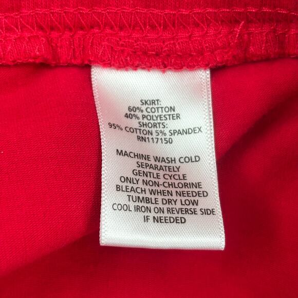 Quacker Factory Pull On Skort Size L Red French Terry Skirt Modesty Shorts - Picture 8 of 9